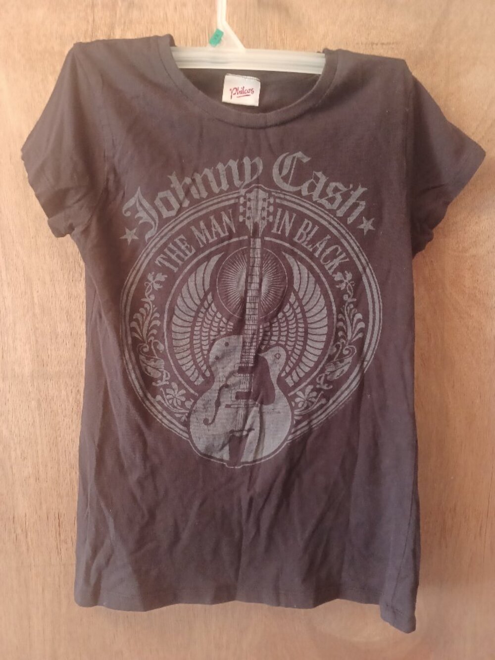 Philcos Women's T-Shirt Black Johnny Cash Man In Black